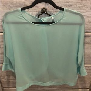 Teal moonlight quarter sleeve top